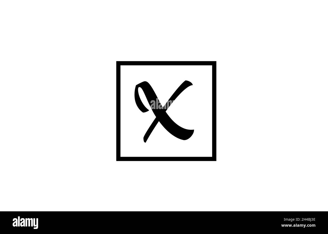 simple black and white X alphabet letter logo icon. Design for business