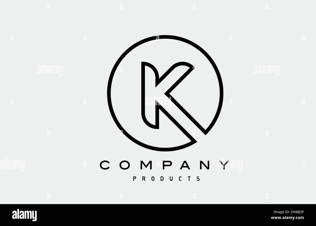 black line K simple alphabet letter logo icon. Creative design template ...