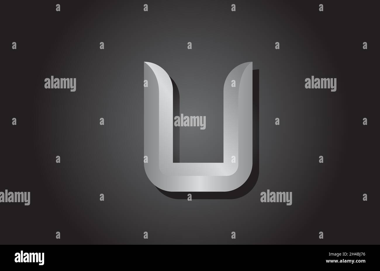 grey U alphabet letter icon logo design. Company template for business ...