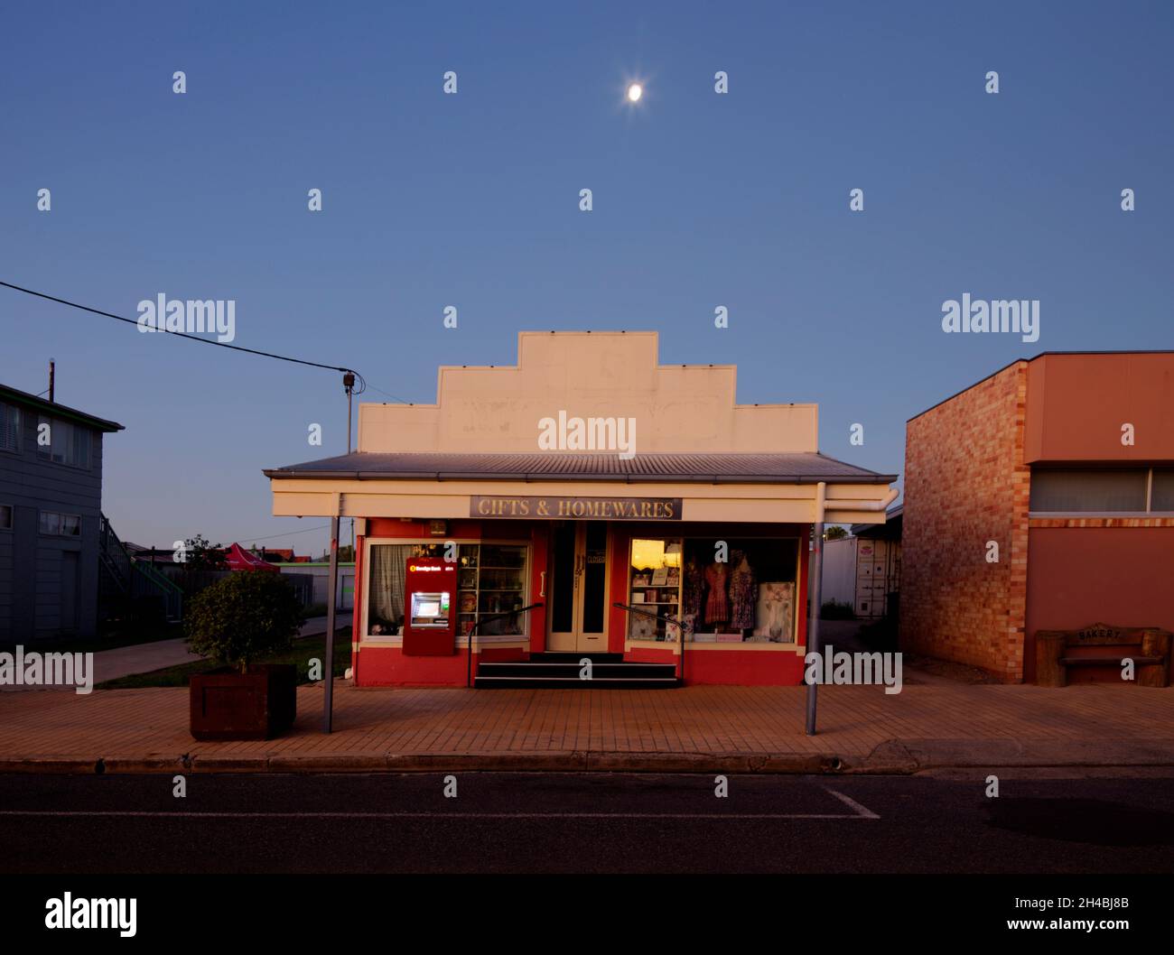 Historic retail shopfront building Gifts & Homewares on Edward Street Biggenden Queensland Australia Stock Photo