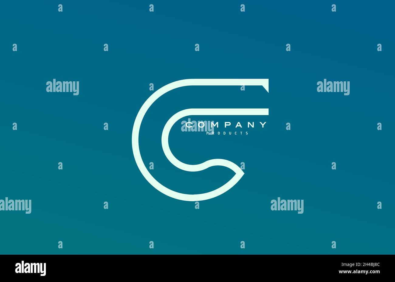 blue white C alphabet letter logo icon with line. Design for company ...