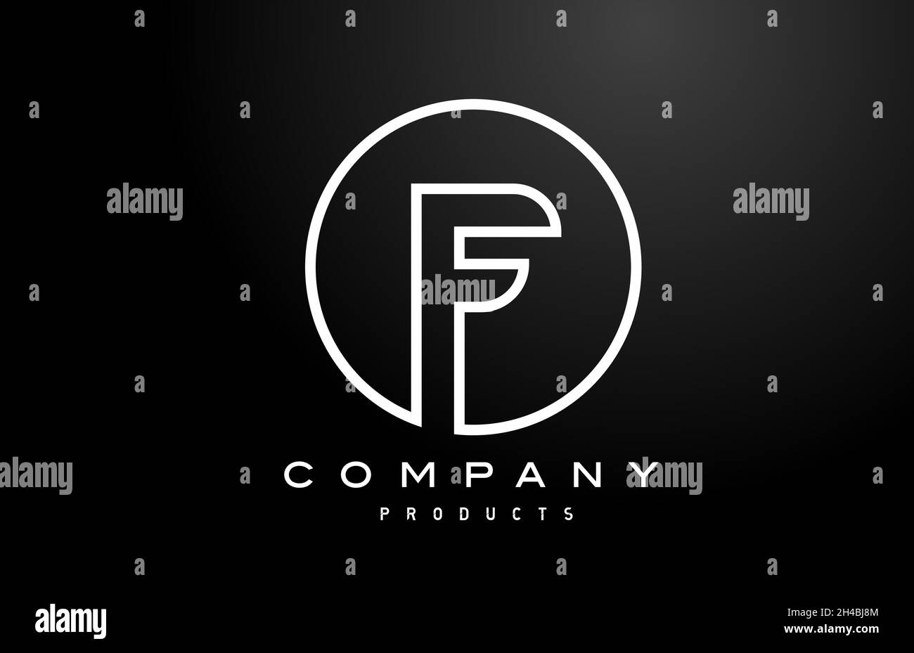 F white alphabet letter logo icon with black colour. Creative design