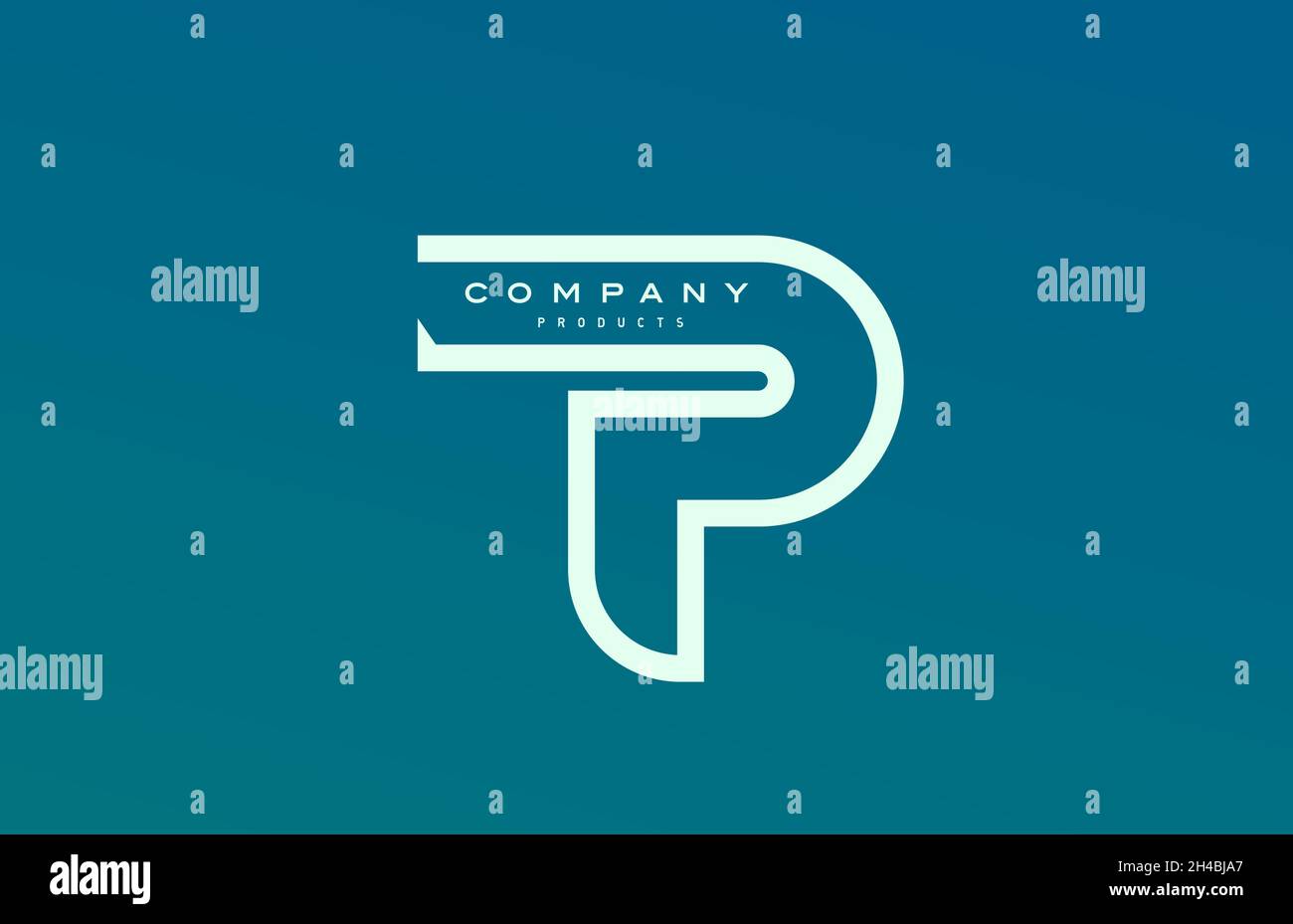 blue white P alphabet letter logo icon with line. Design for company ...
