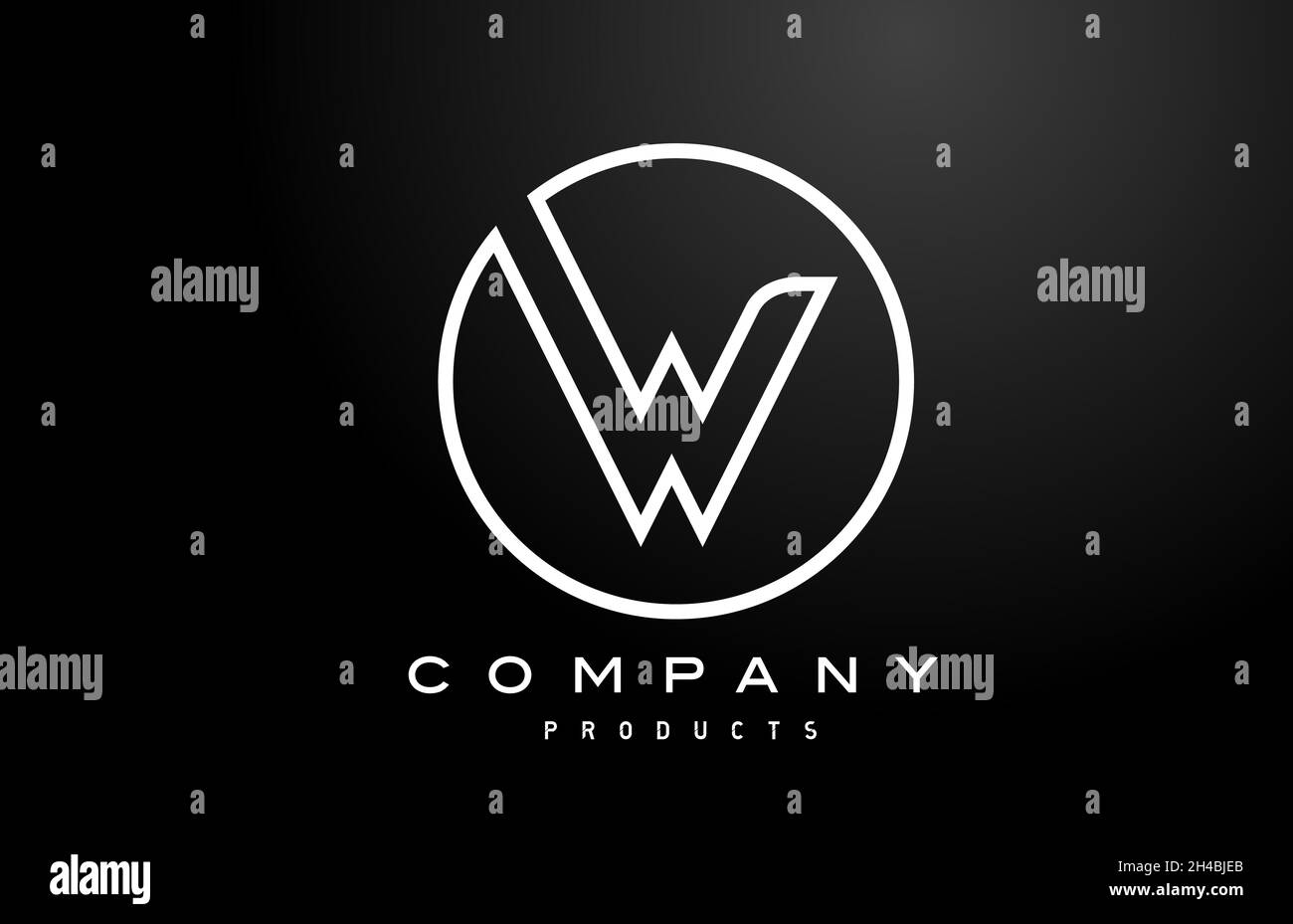 W white alphabet letter logo icon with black colour. Creative design ...