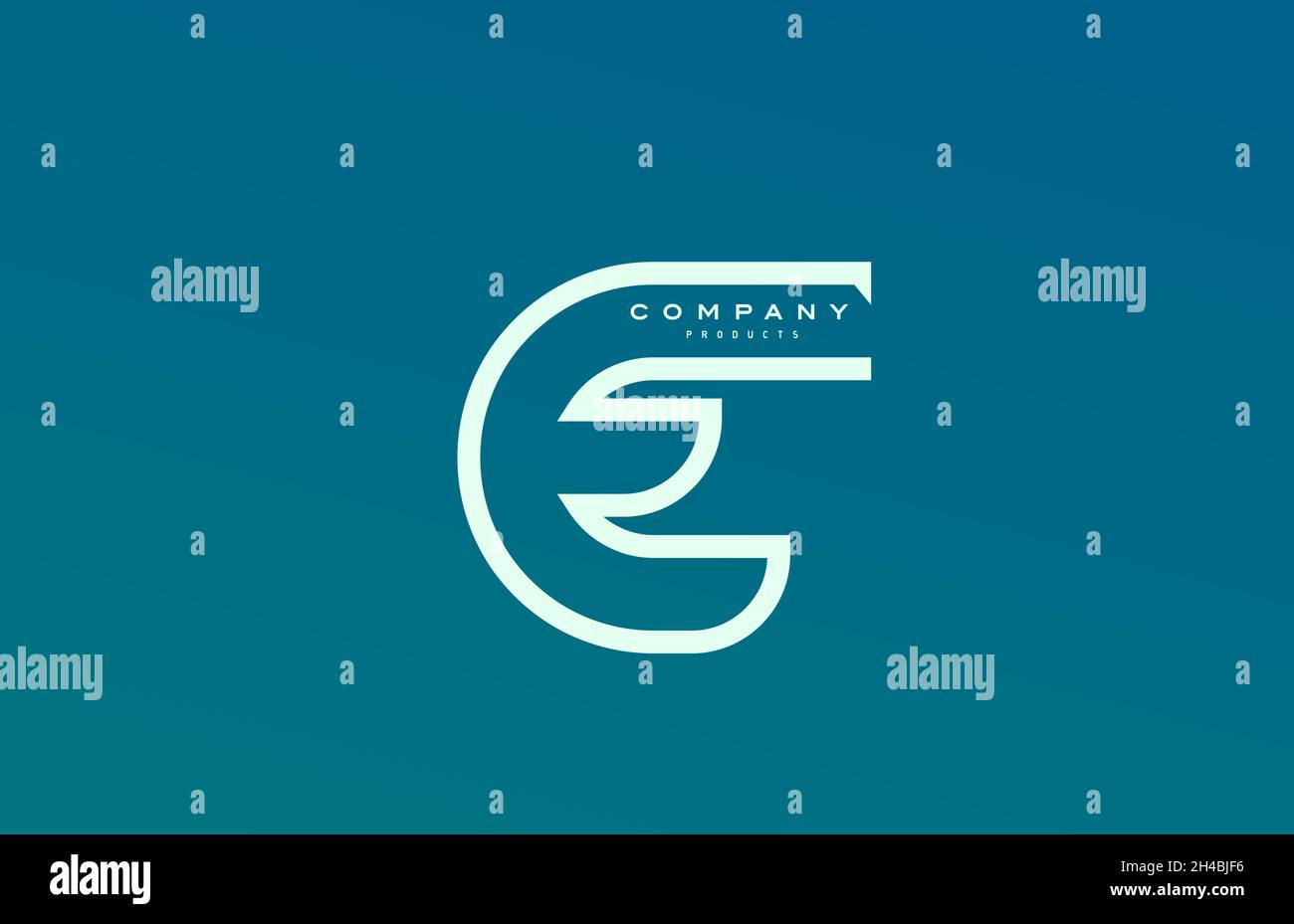 blue white E alphabet letter logo icon with line. Design for company ...