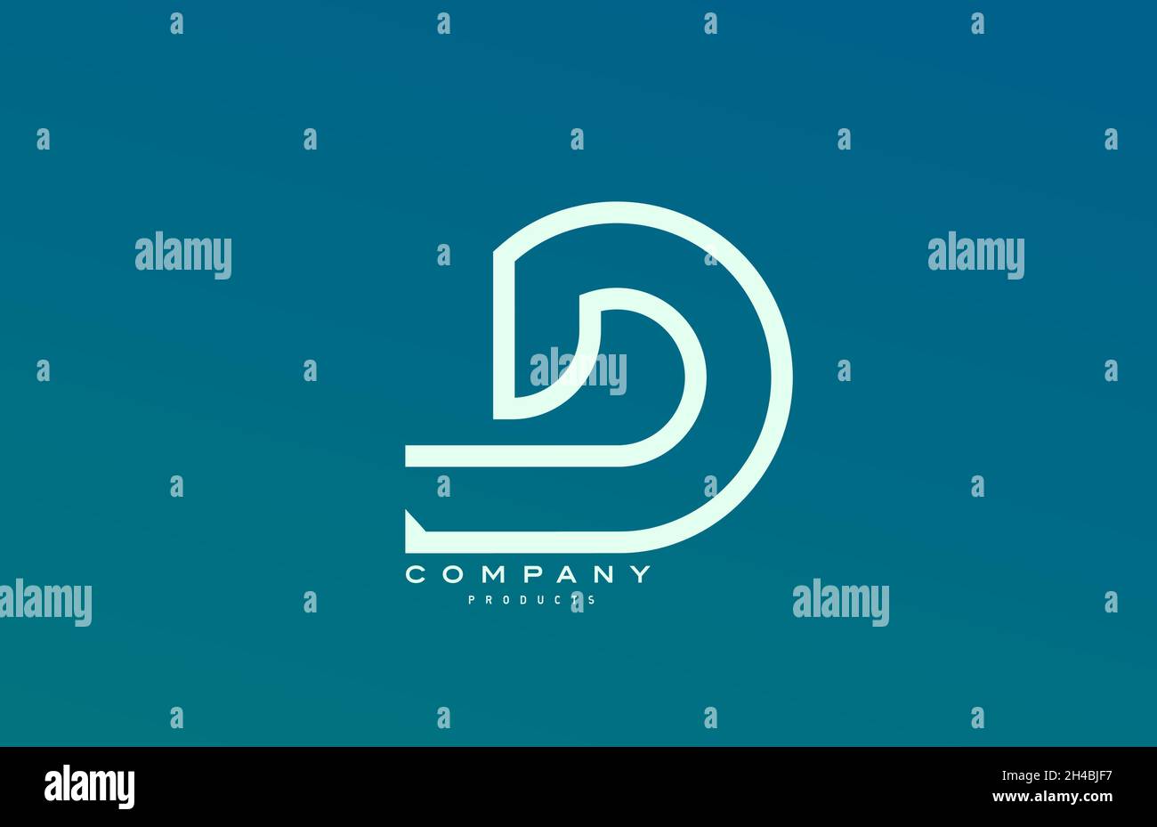 blue white D alphabet letter logo icon with line. Design for company ...