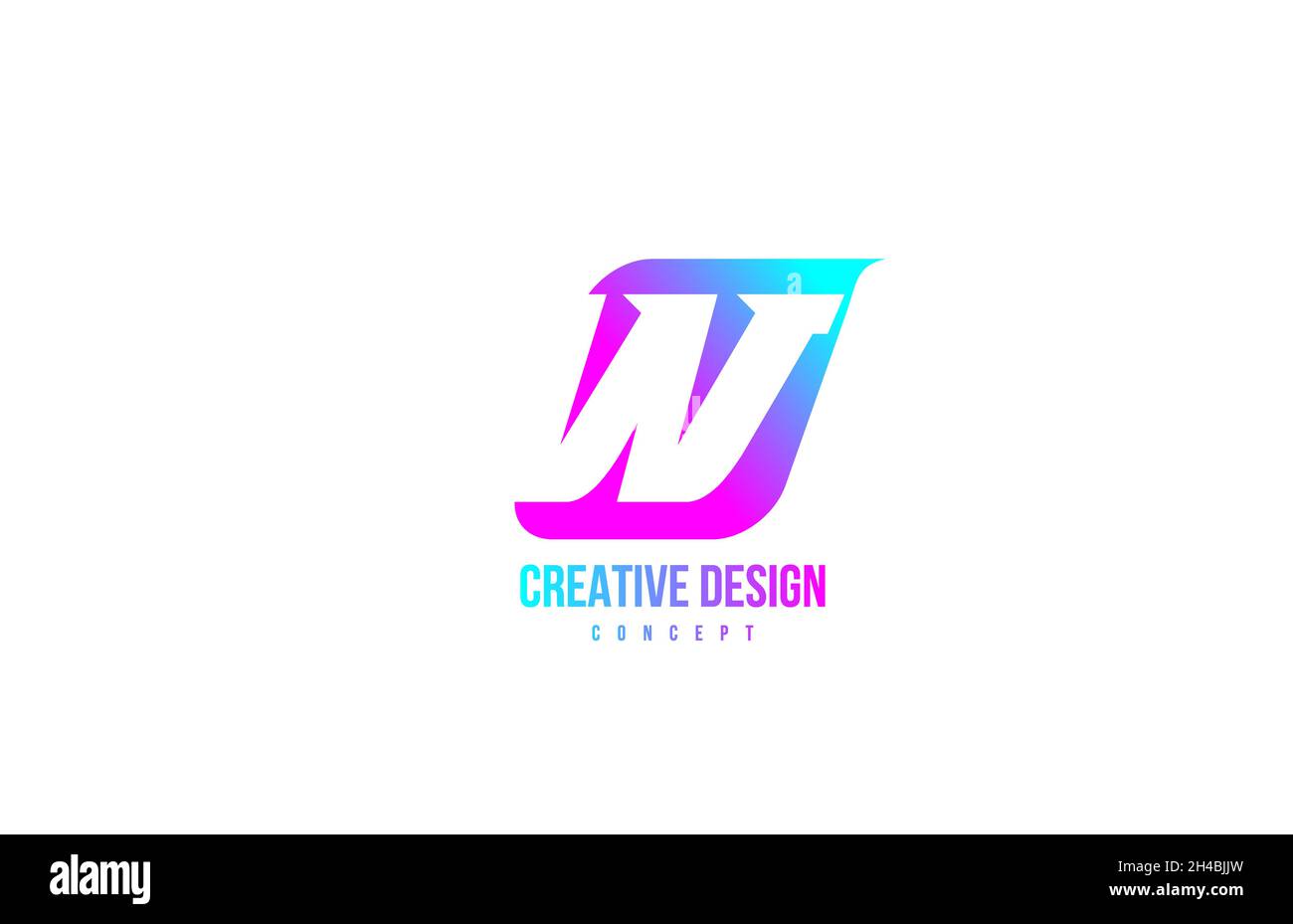 pink W alphabet letter logo icon. Design for business and company Stock ...