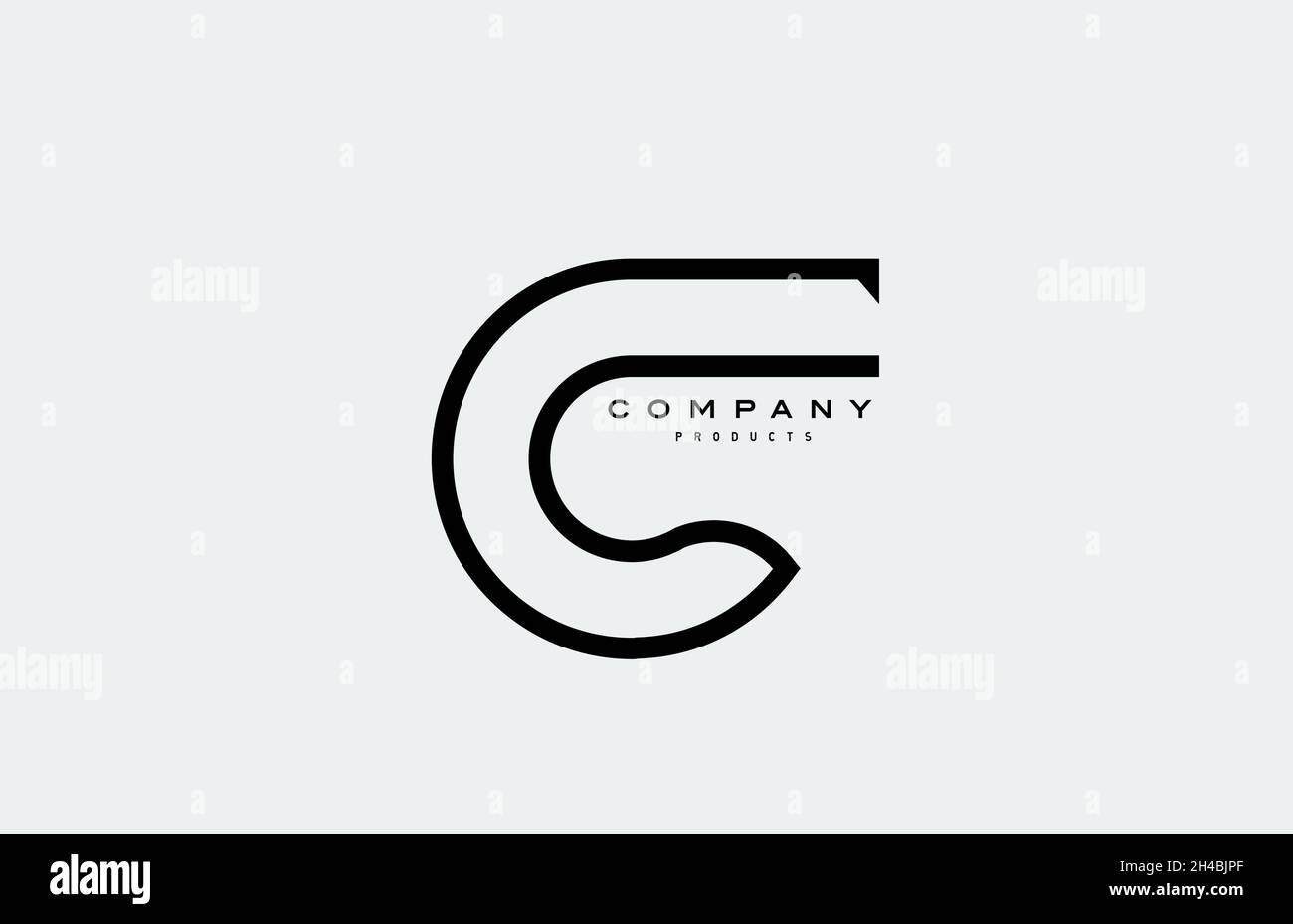 black C alphabet letter logo icon with line. Design for business and ...