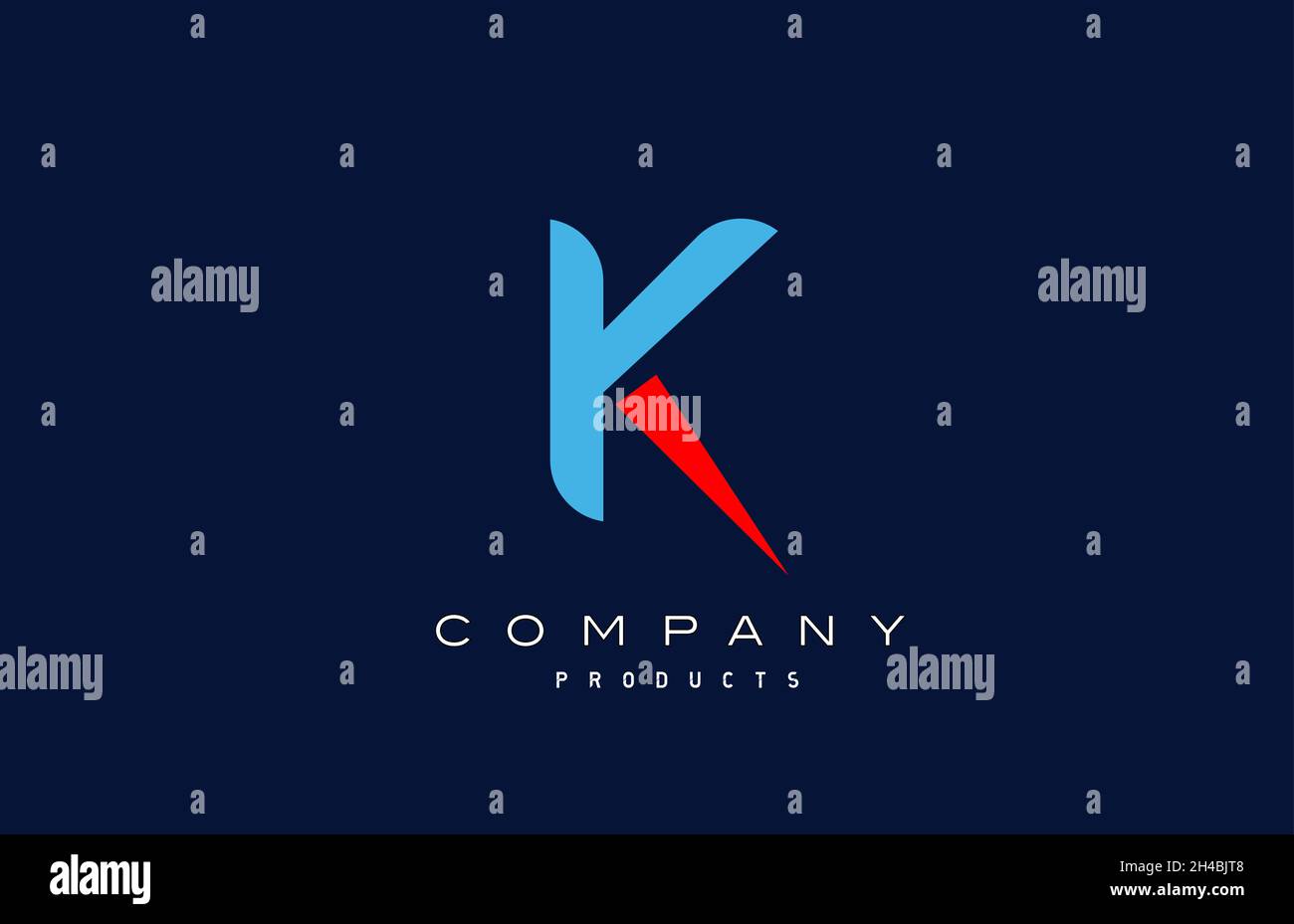 blue red K alphabet letter logo icon. Design for business and company ...