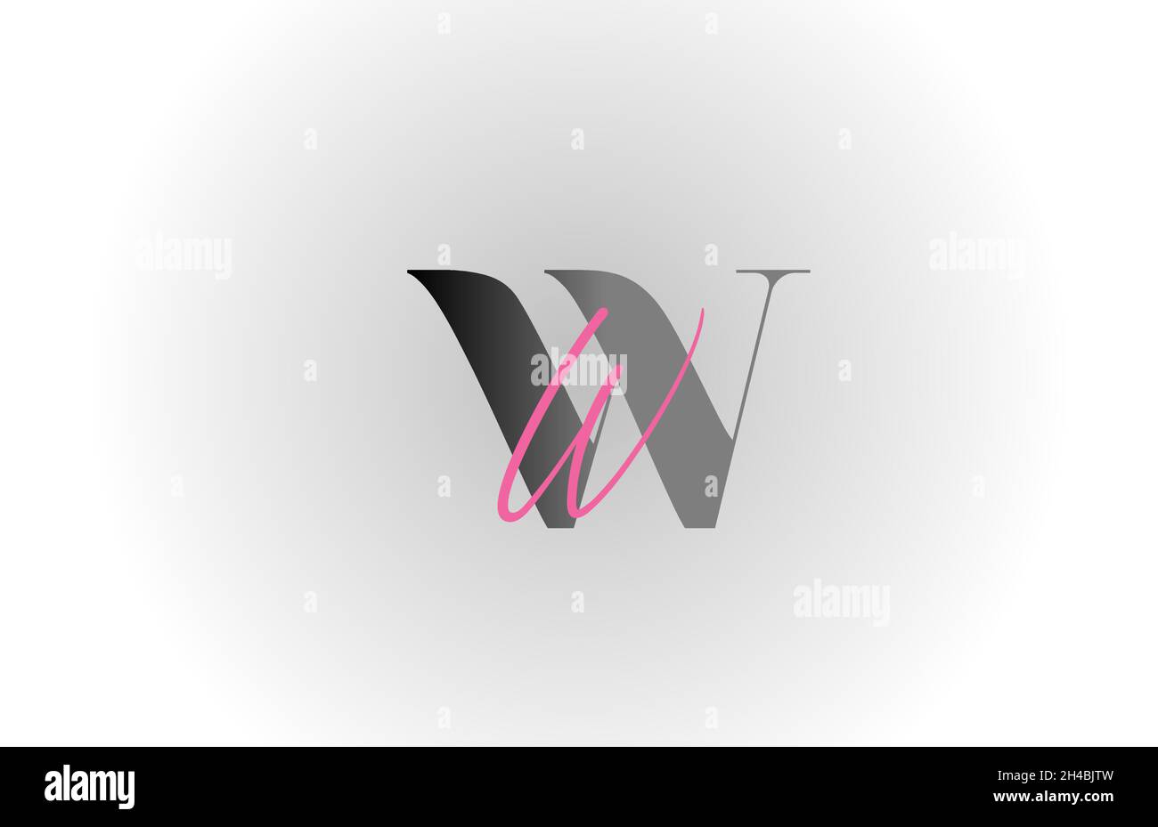 grey pink W alphabet letter logo icon. Creative design for business and ...