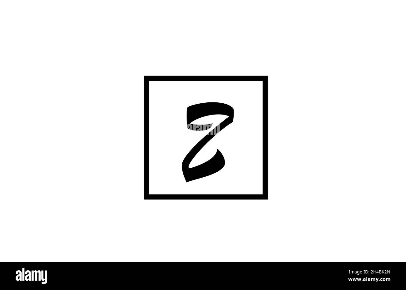 simple black and white Z alphabet letter logo icon. Design for business ...
