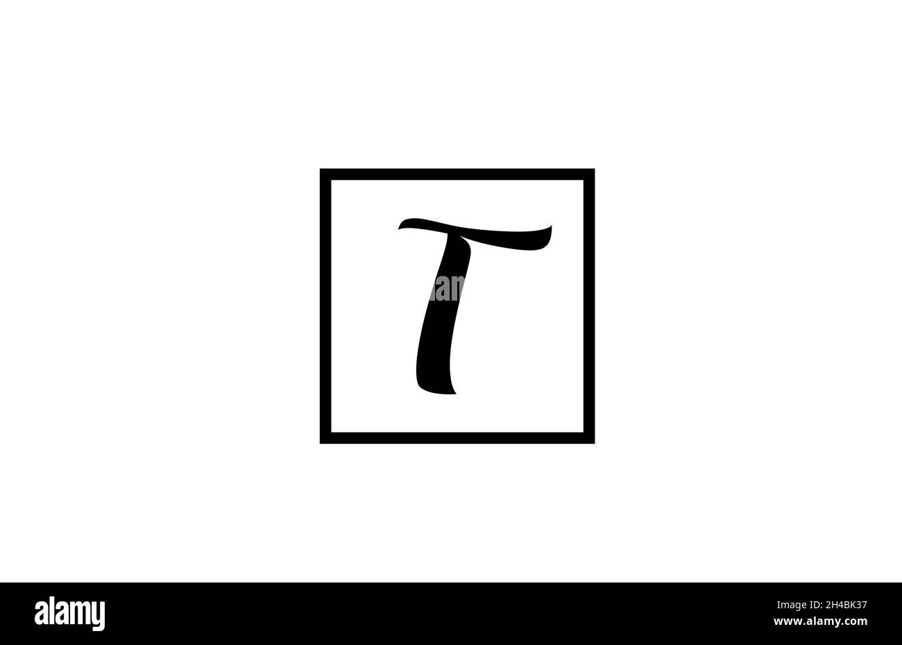 simple black and white T alphabet letter logo icon. Design for business ...