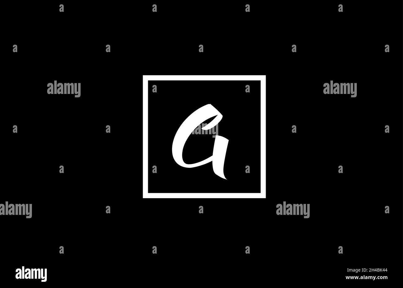 black and white G alphabet letter logo icon. Simple square design for ...