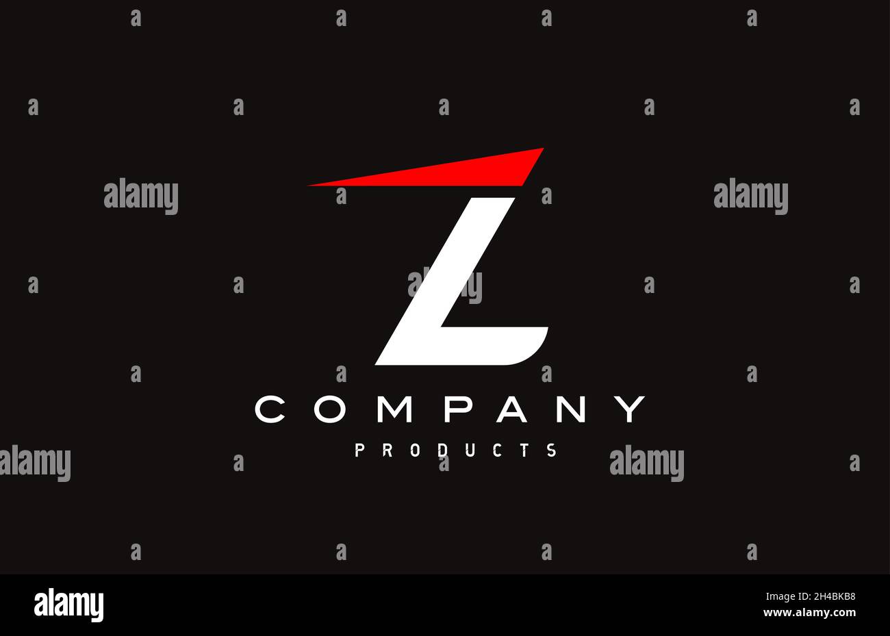 Z red alphabet letter logo icon with black colour. Creative design for ...