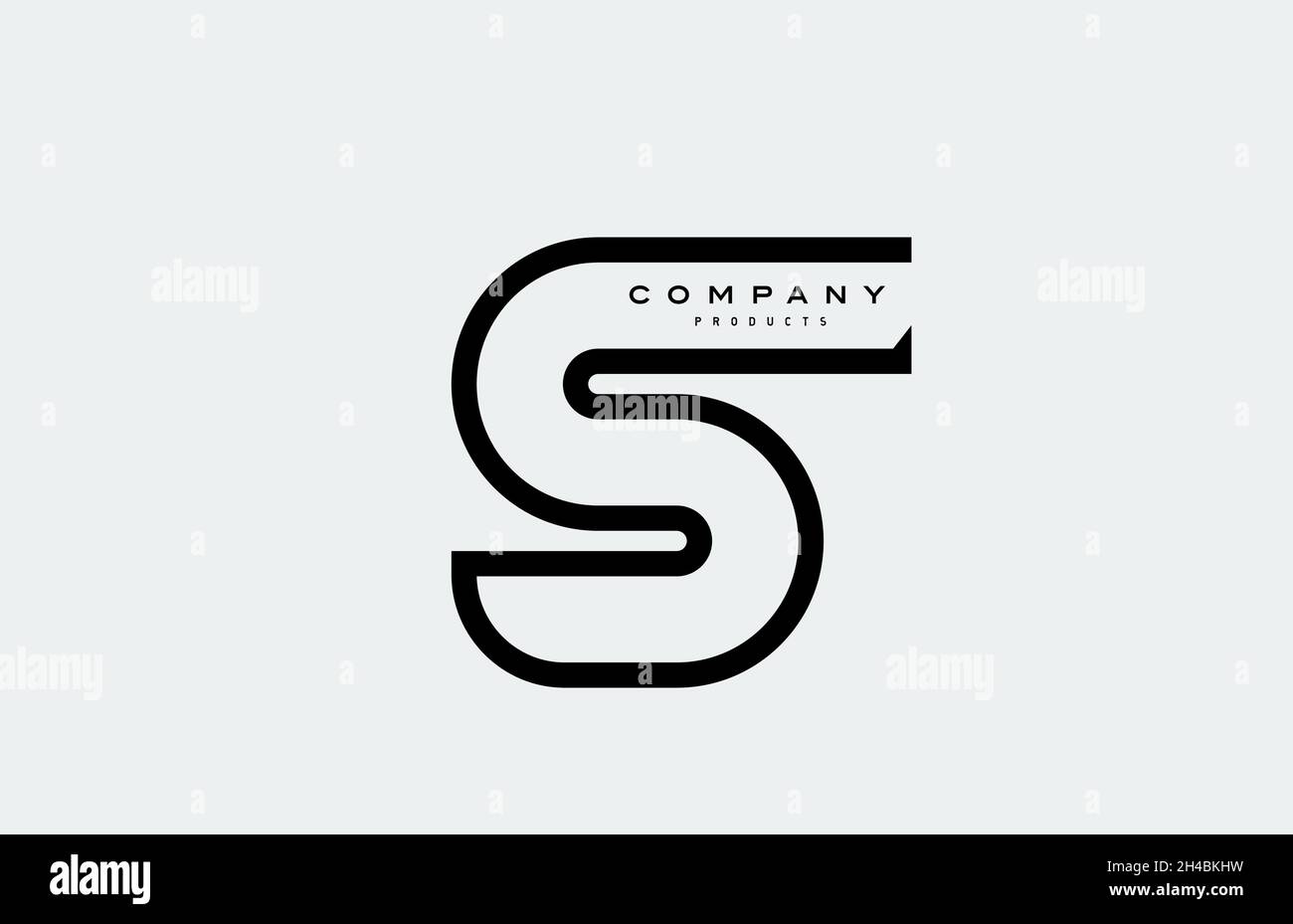black S alphabet letter logo icon with line. Design for business and ...