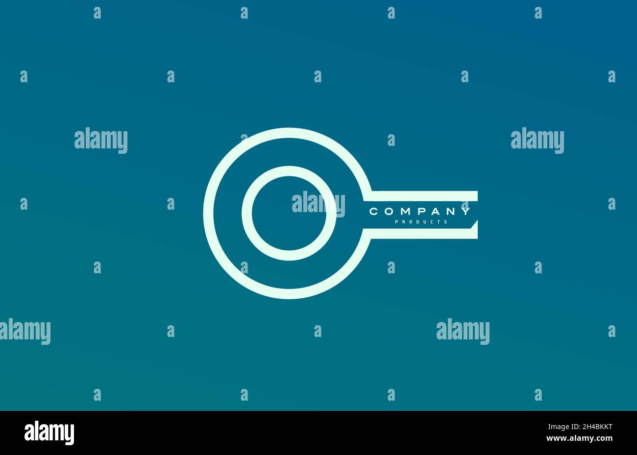 blue white O alphabet letter logo icon with line. Design for company ...