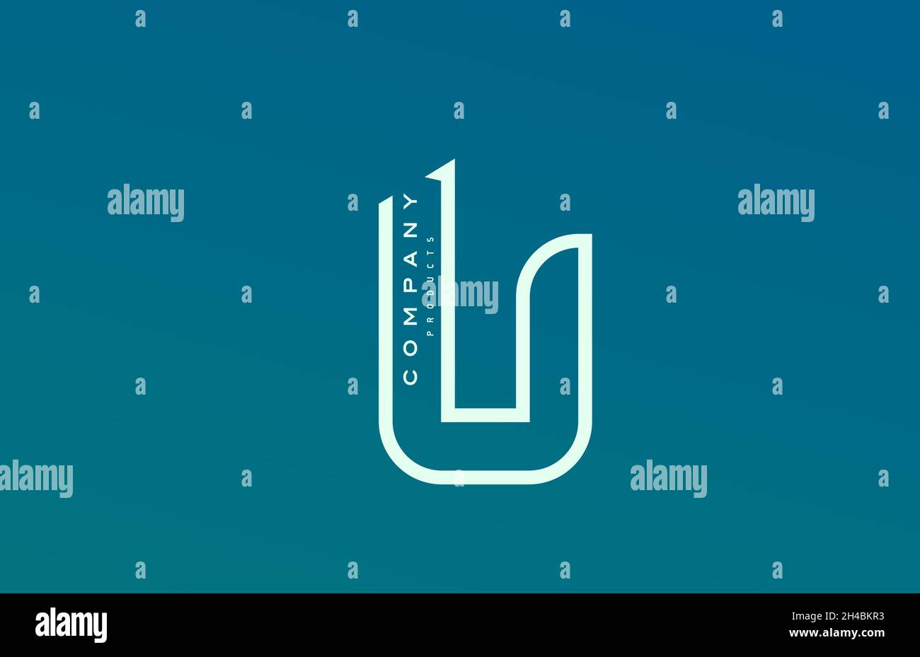 blue white U alphabet letter logo icon with line. Design for company ...