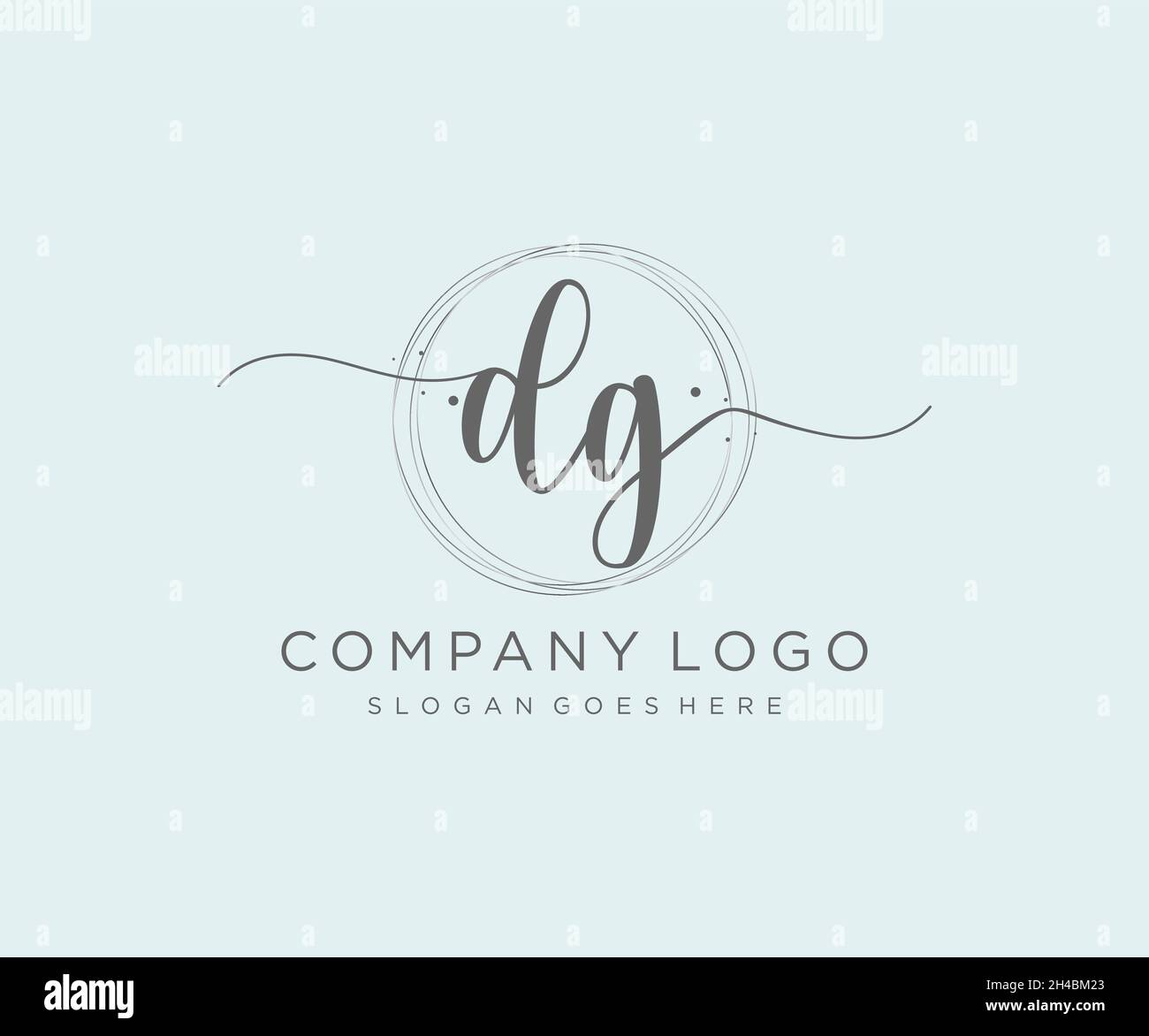DG feminine logo. Usable for Nature, Salon, Spa, Cosmetic and Beauty Logos. Flat Vector Logo Design Template Element. Stock Vector