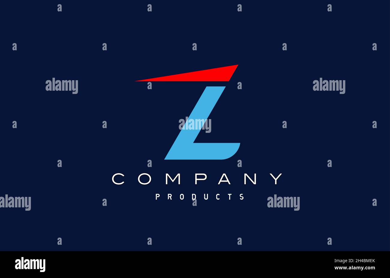blue red Z alphabet letter logo icon. Design for business and company ...