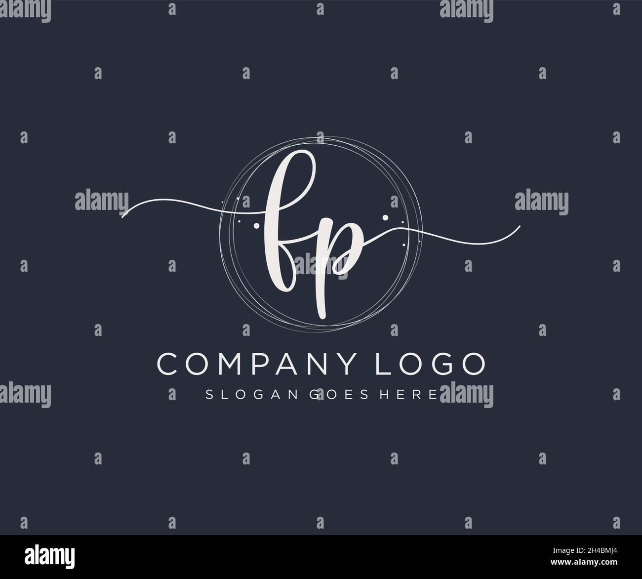 FP feminine logo. Usable for Nature, Salon, Spa, Cosmetic and Beauty Logos. Flat Vector Logo Design Template Element. Stock Vector