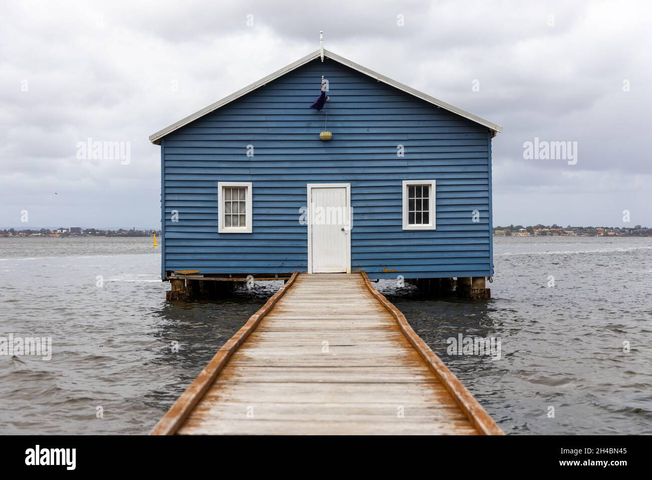Crawley Edge Boatshed also known as the blue boat house lcoated in