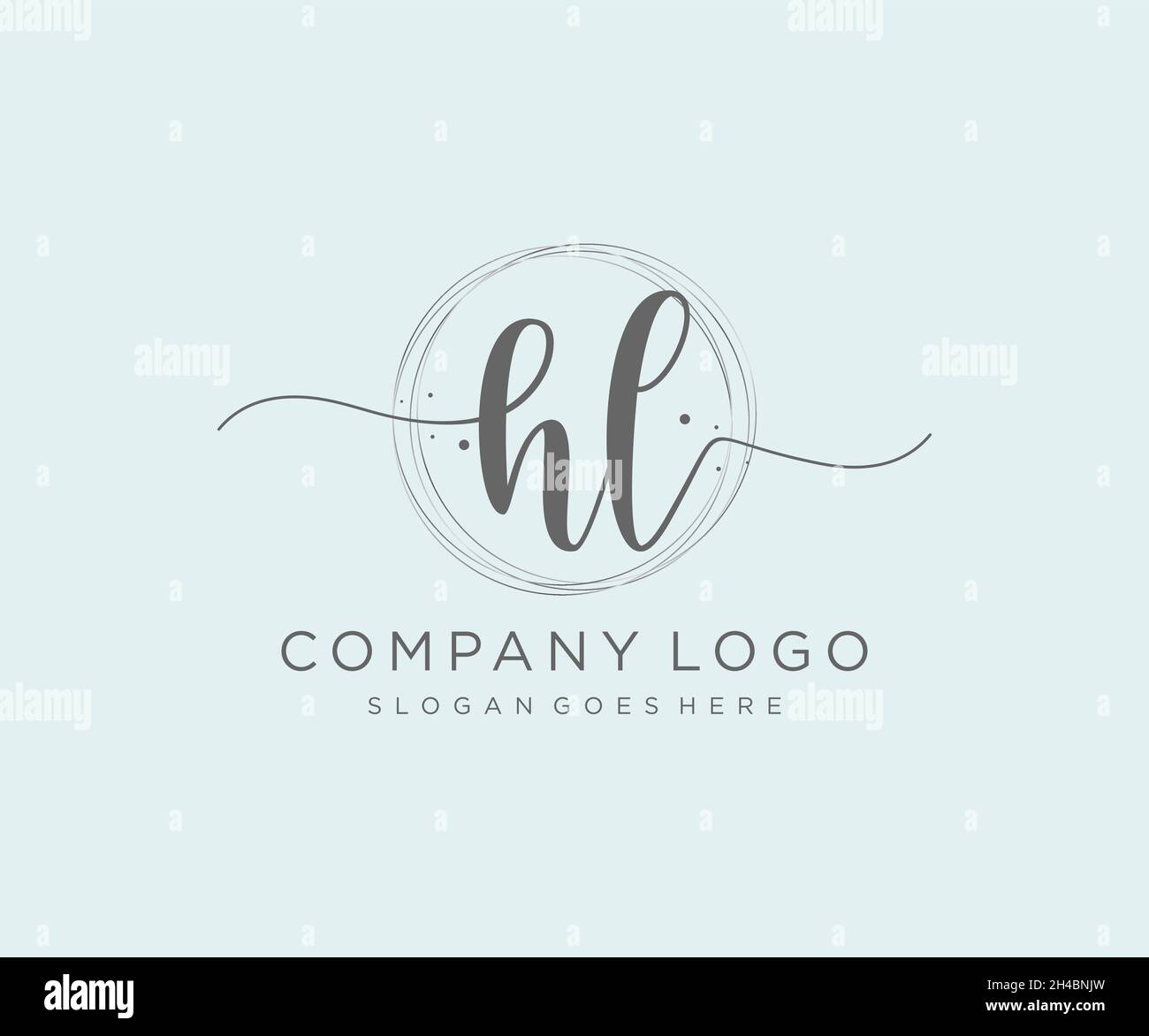 HL feminine logo. Usable for Nature, Salon, Spa, Cosmetic and Beauty Logos. Flat Vector Logo Design Template Element. Stock Vector