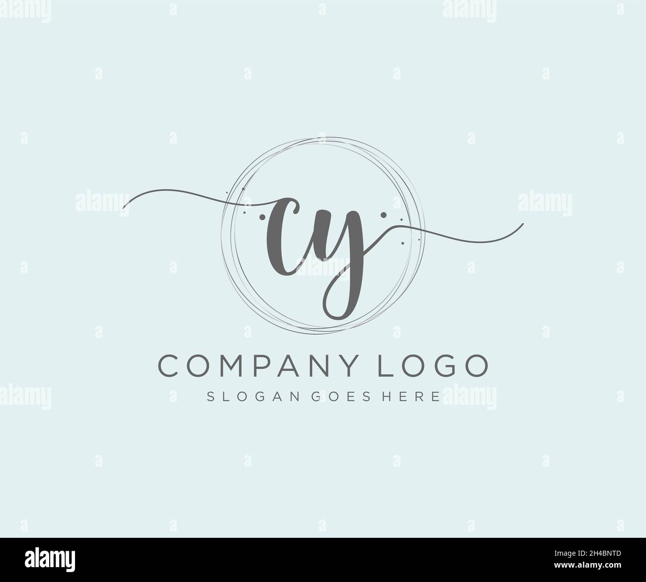 CY feminine logo. Usable for Nature, Salon, Spa, Cosmetic and Beauty Logos. Flat Vector Logo Design Template Element. Stock Vector
