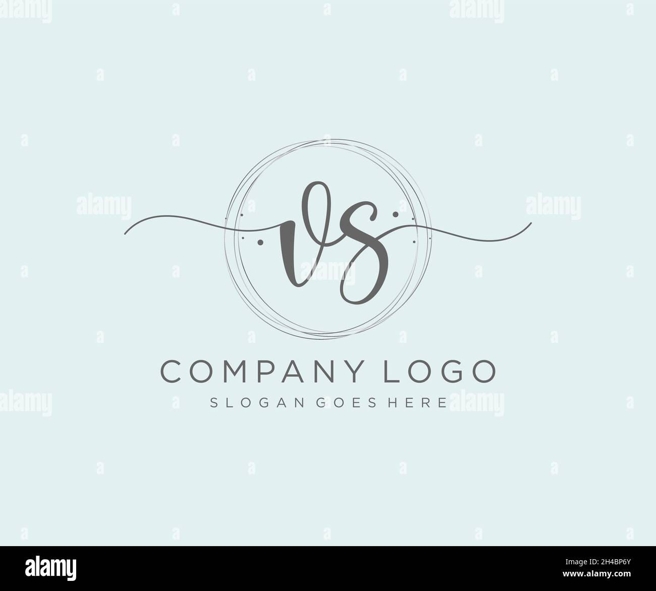 VS feminine logo. Usable for Nature, Salon, Spa, Cosmetic and Beauty Logos. Flat Vector Logo Design Template Element. Stock Vector