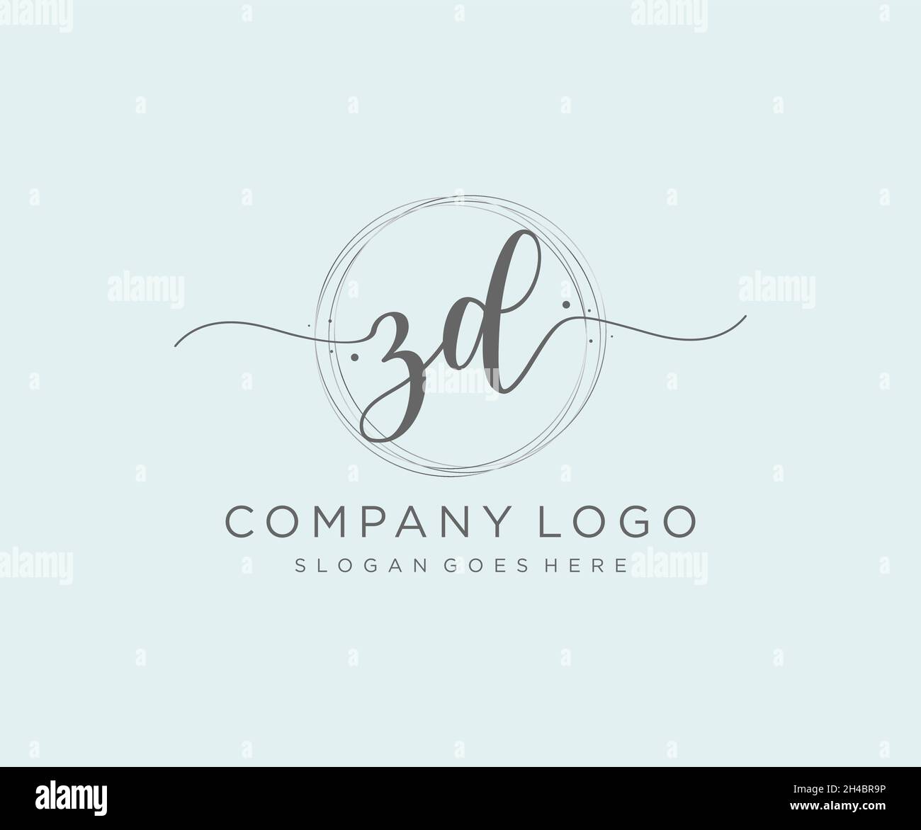 ZD feminine logo. Usable for Nature, Salon, Spa, Cosmetic and Beauty Logos. Flat Vector Logo Design Template Element. Stock Vector