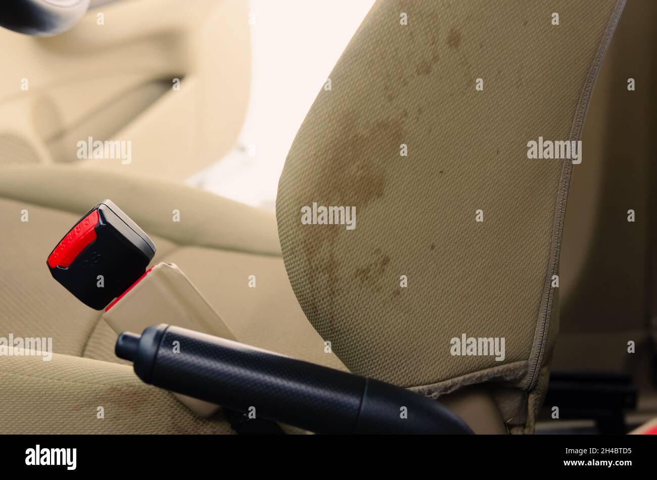 Car interior, stains on car upholstery Stock Photo Alamy