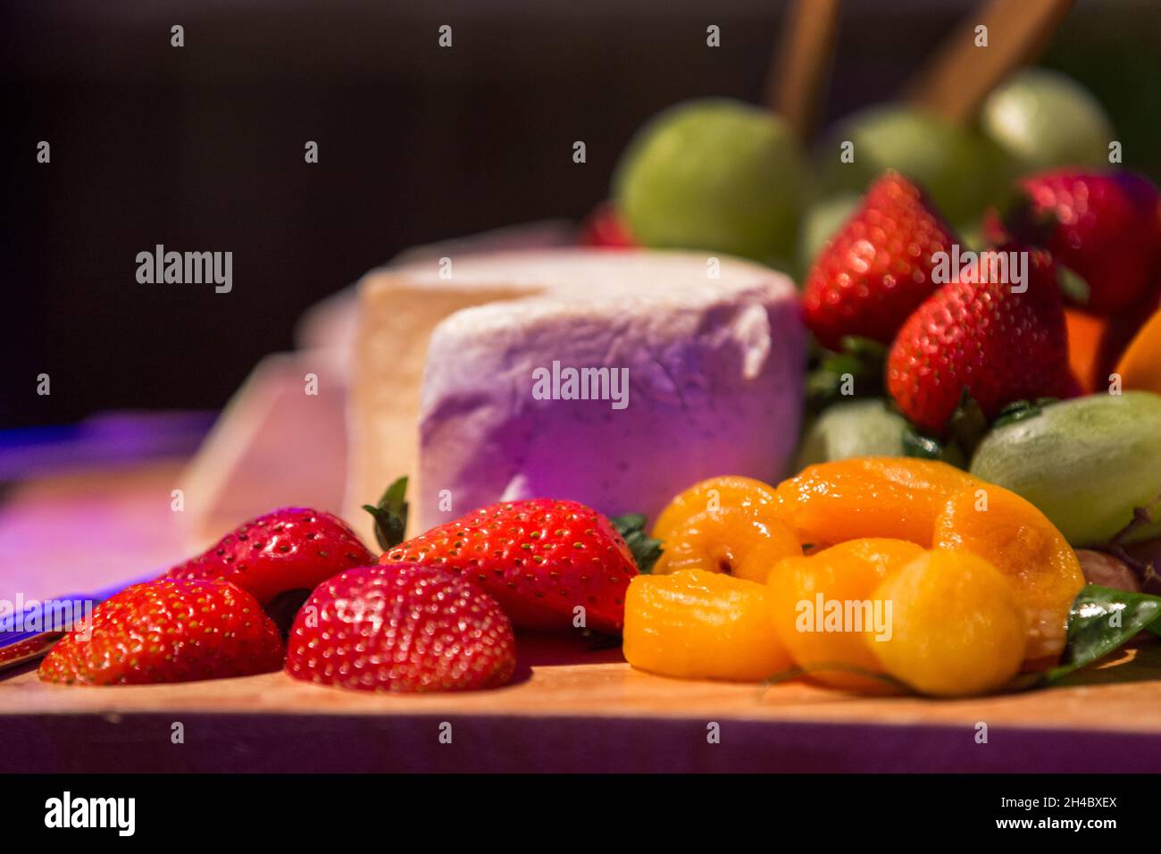 A cheese buffet is set up at an event Stock Photo Alamy