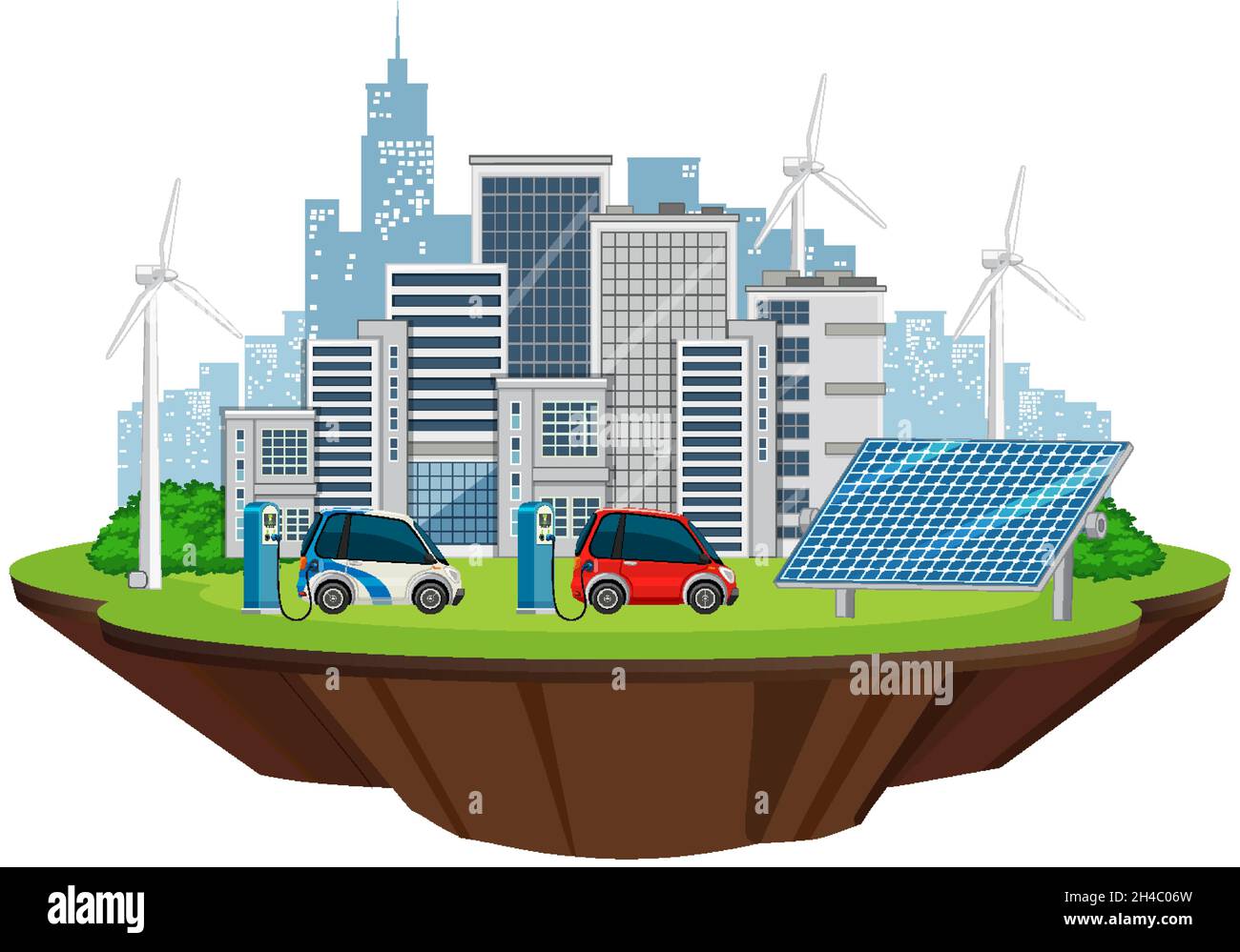 Green energy generated by wind turbine illustration Stock Vector Image ...