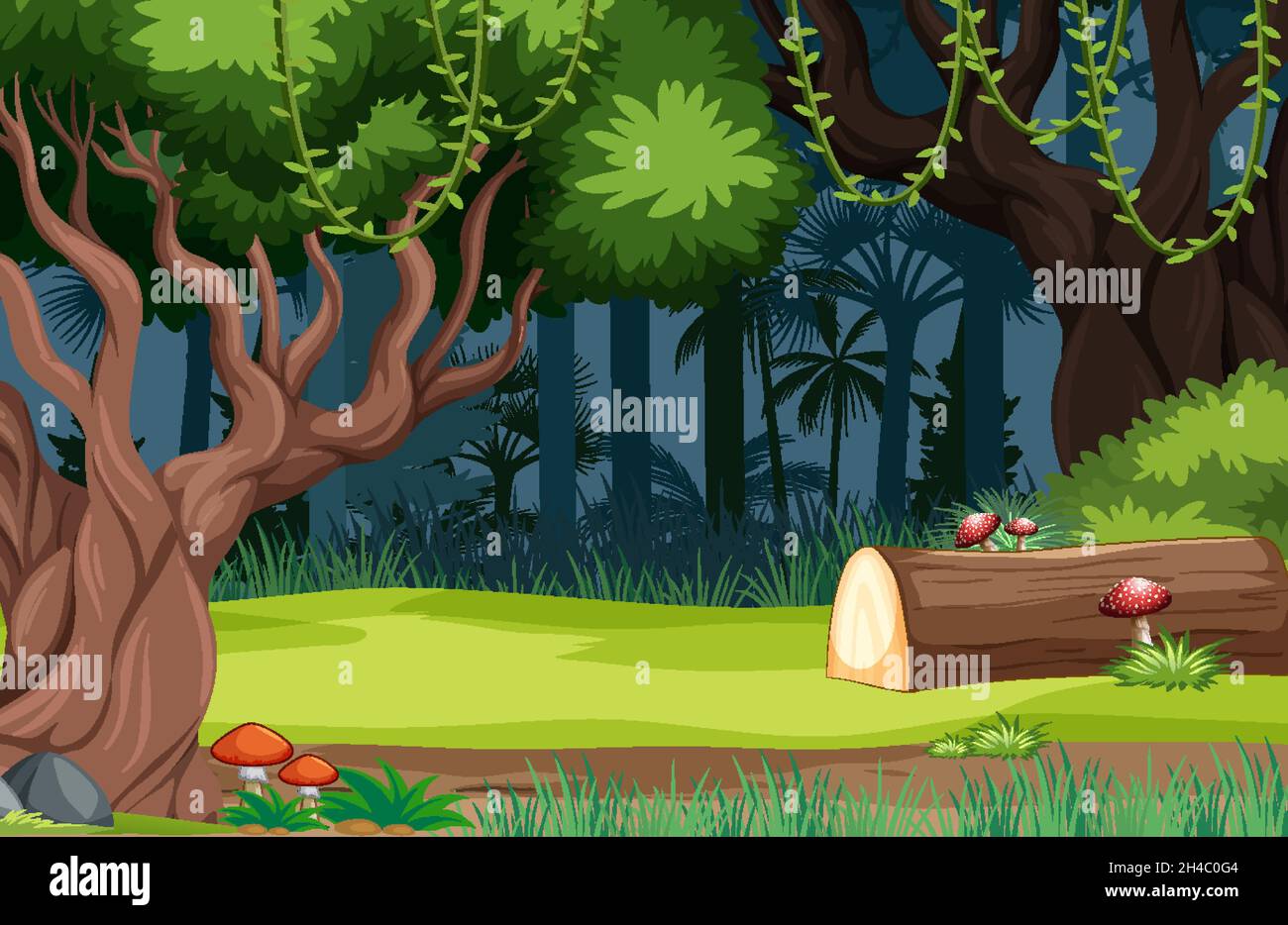 Nature forest landscape background illustration Stock Vector Image ...
