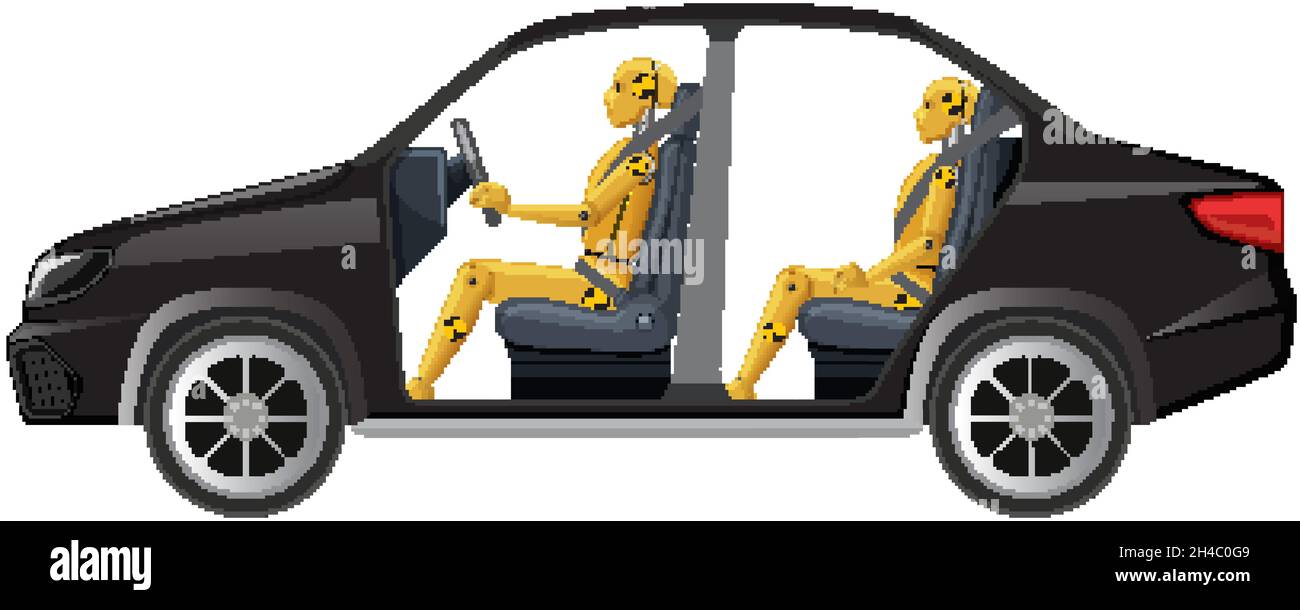 Crash test dummy in a car illustration Stock Vector Image & Art - Alamy