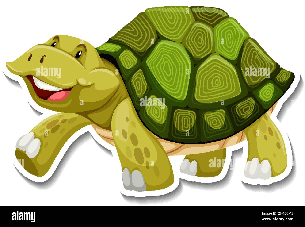Cute turtle animal cartoon sticker illustration Stock Vector Image ...