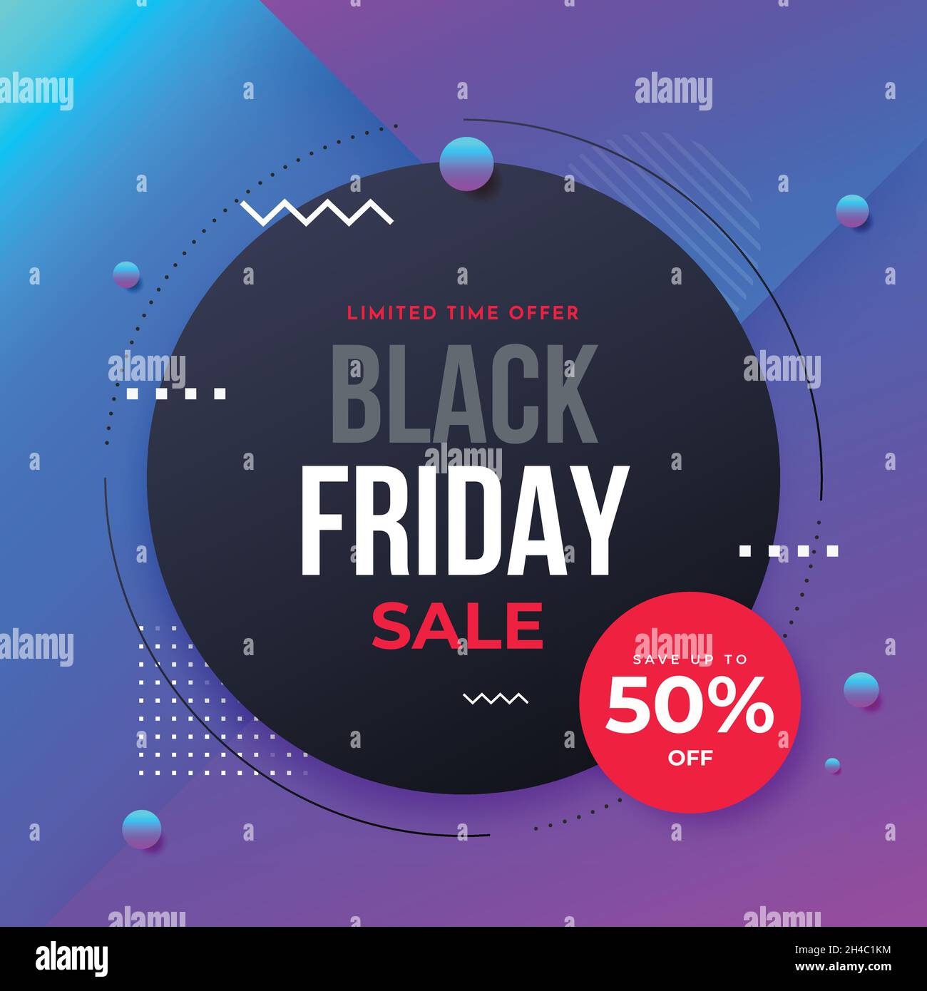 gradient violet blue black friday concept vector design illustration Stock Vector