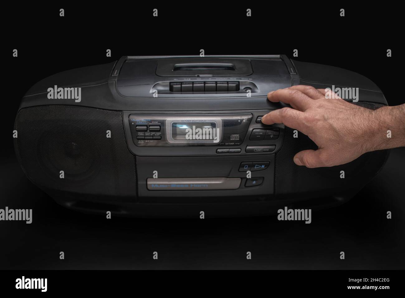 Hand holding audio cassette tape hires stock photography and images