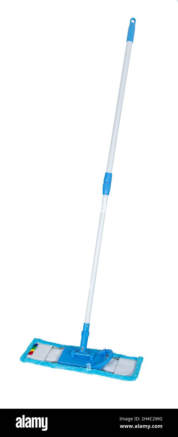 new mop with rag on white isolated background Stock Photo