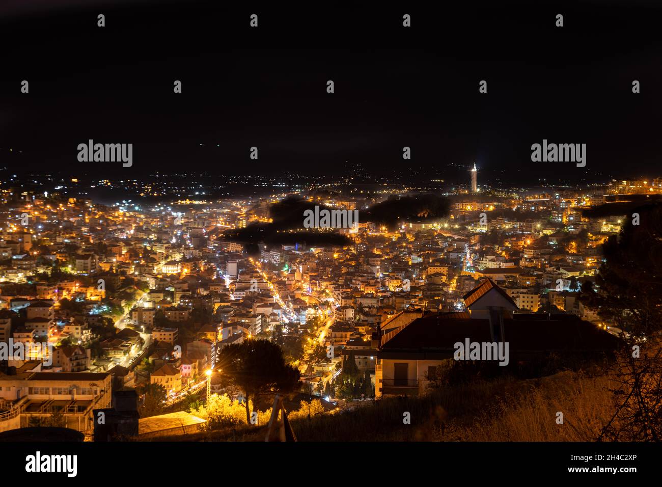 Zahle city at night Stock Photo