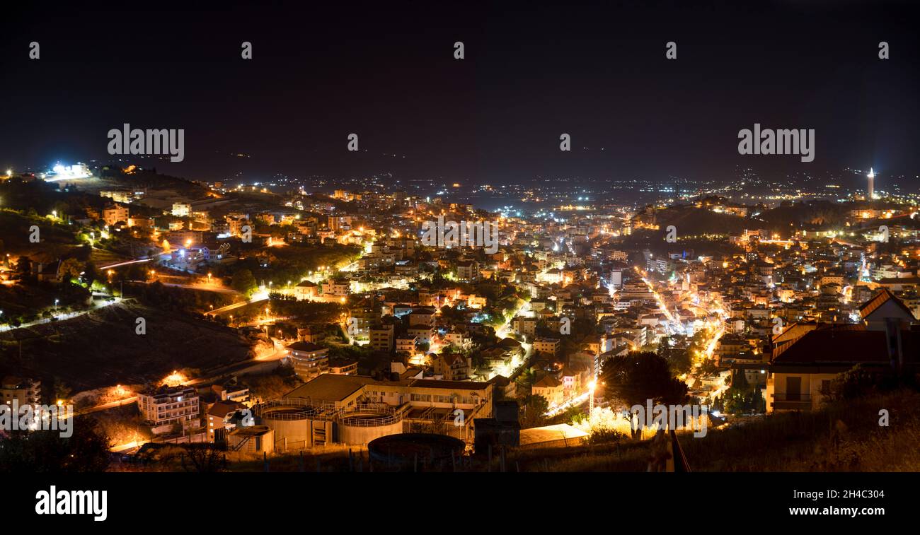 Zahle city at night Stock Photo