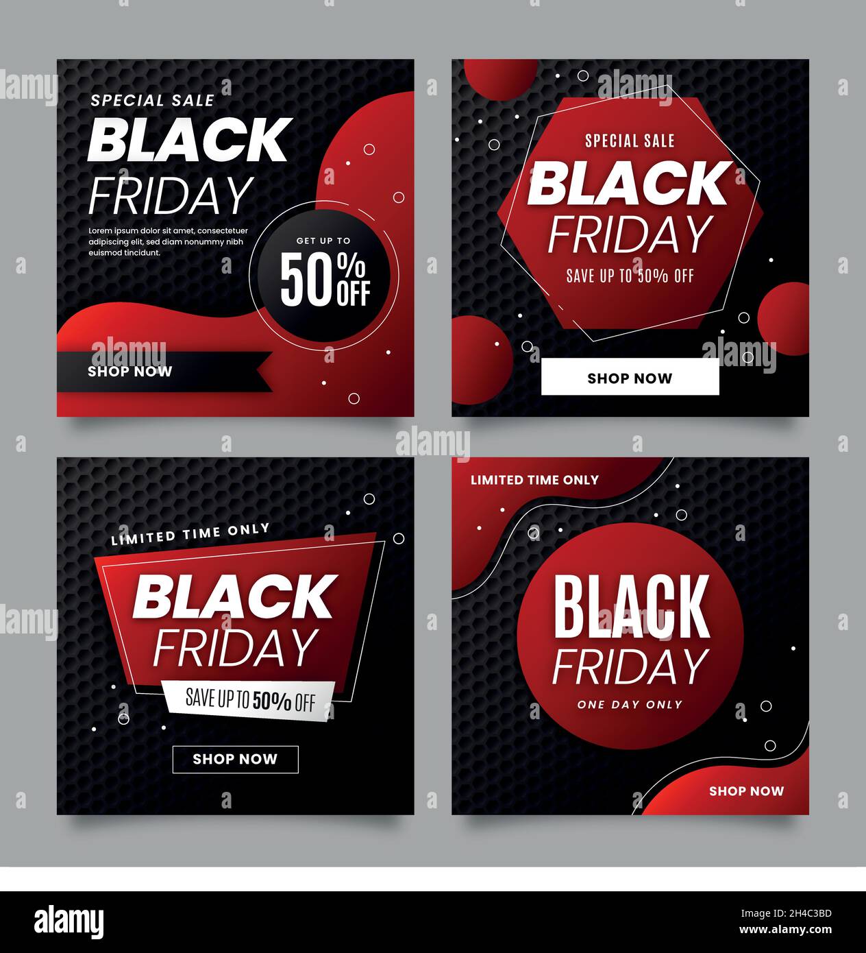 gradient black friday instagram post collection vector design ...