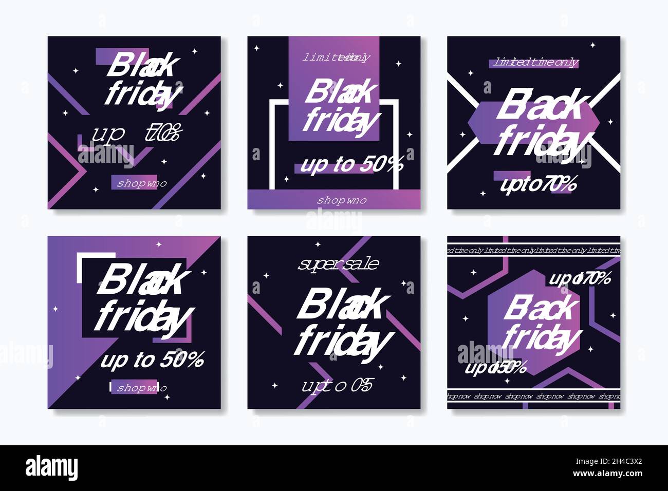 gradient black friday instagram post collection vector design ...