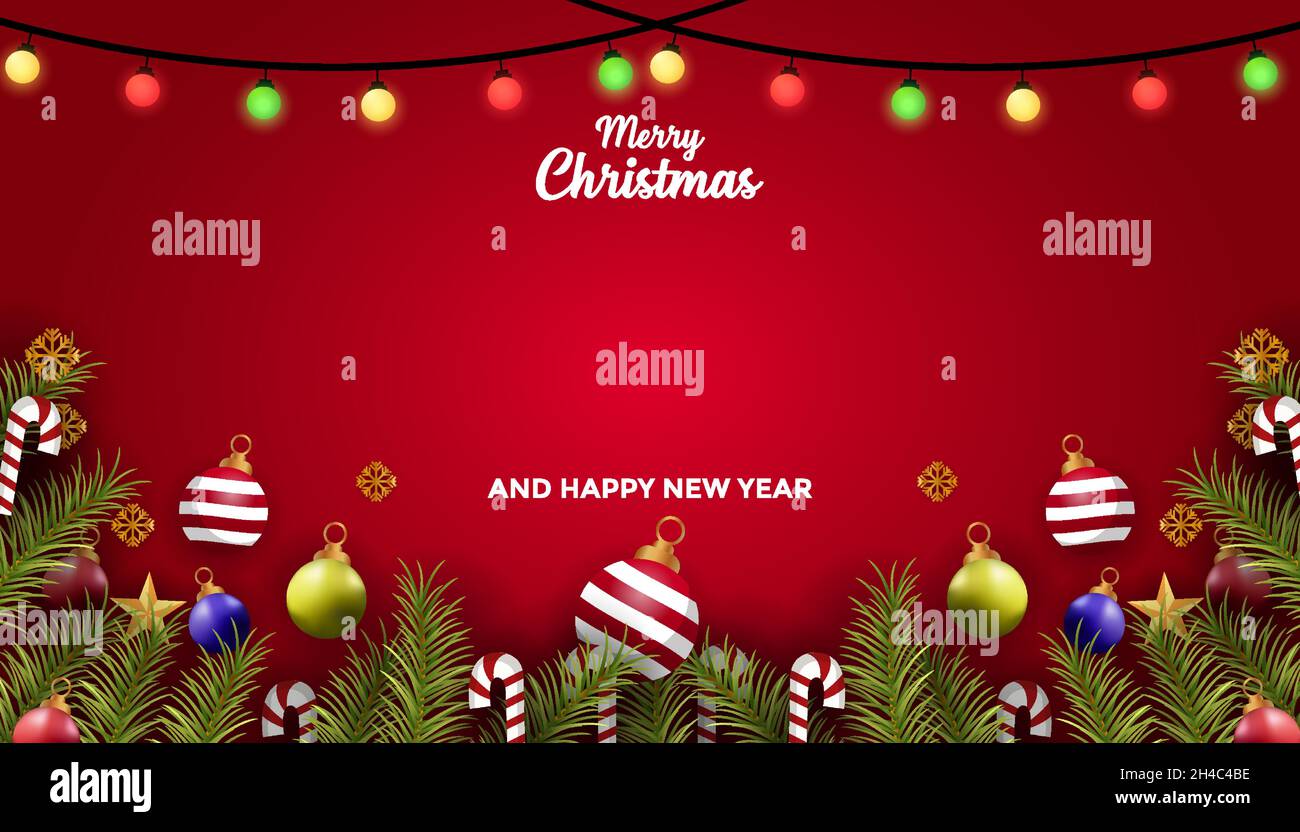 merry christmas and happy new year realistic background with copy space ...