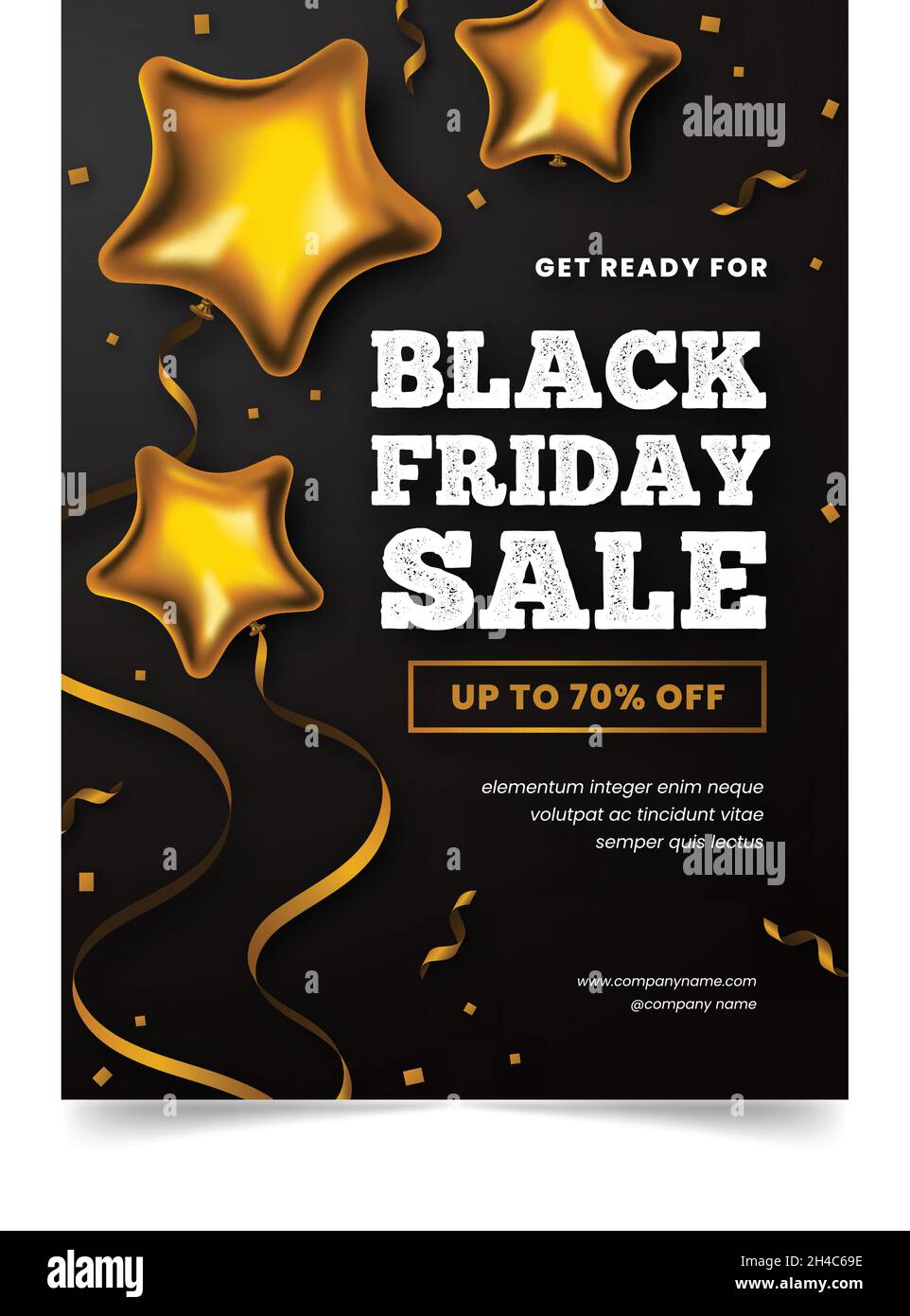 realistic black friday flyer template vector design illustration Stock Vector