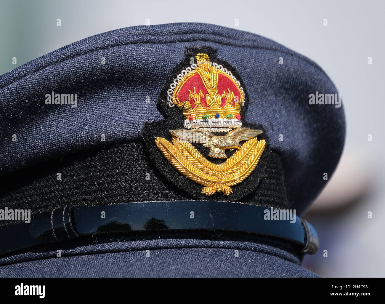BVritish world war two RAF officer's hat with badge. Stock Photo