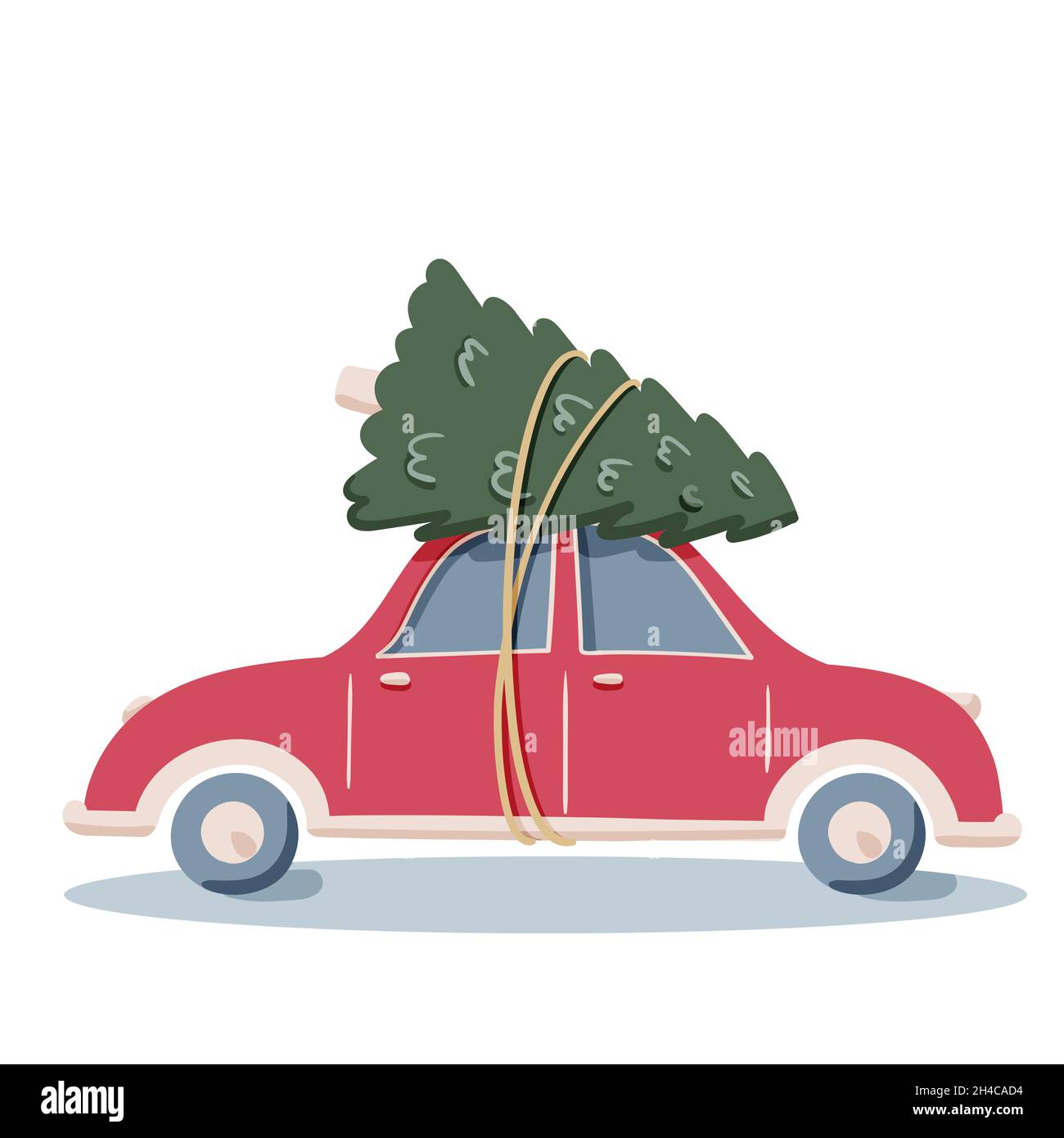 Flat vector drive red car with pine Christmas tree doodle illustration, merry Christmas, idea for greeting card, wall art, t shirt, printable apparels isolated on white background Stock Vector Image & Art - flat-vector-drive-red-car-with-pine-christmas-tree-doodle-illustration-merry-christmas-idea-for-greeting-card-wall-art-t-shirt-printable-apparels-isolated-on-white-background-stock-vector-image-art