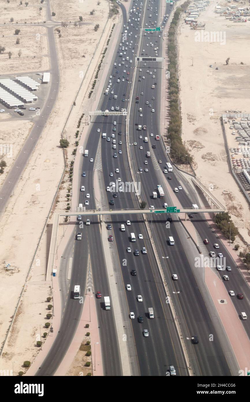 Aerial view of a highway in Kuwait city Stock Photo Alamy