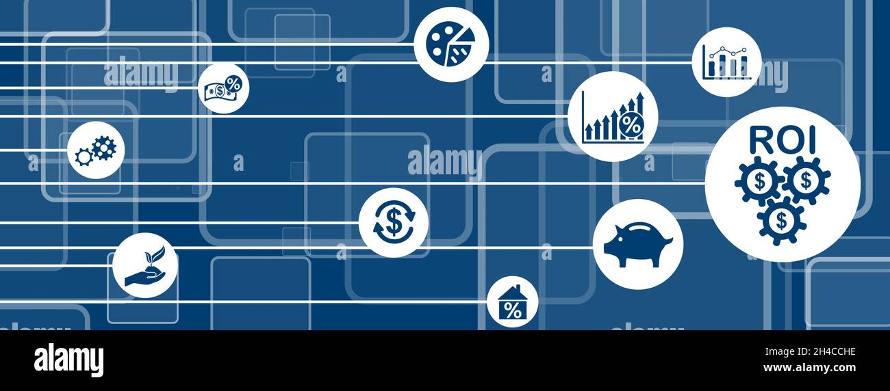 Concept of roi with connected icons Stock Photo - Alamy