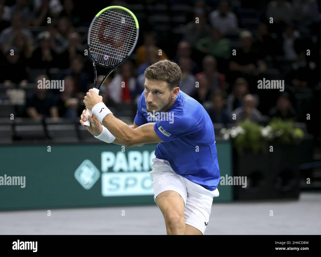 Paris, France. 01st Nov, 2021. Pablo Carreno Busta of Spain during day 1 of  the Rolex Paris Masters 2021, an ATP Masters 1000 tennis tournament on  November 1, 2021 at Accor Arena