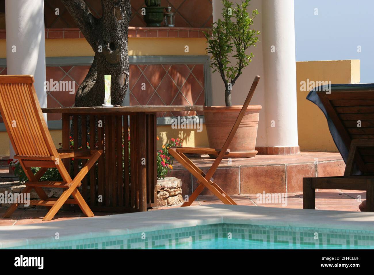 restaurant in bormes les mimosas, france, french riviera Stock Photo